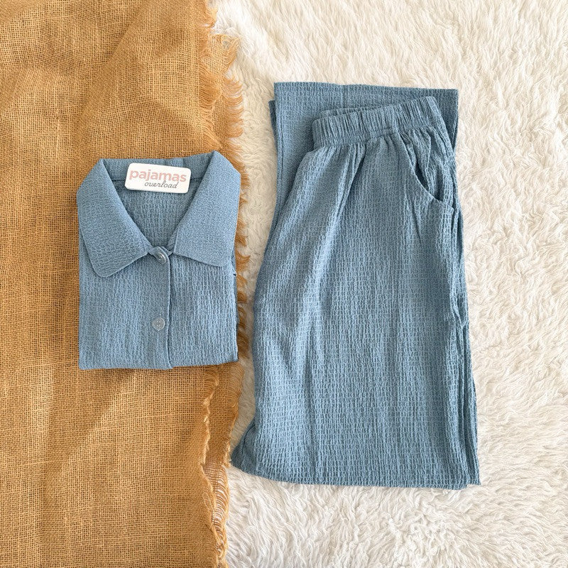 JULIANA PANTS | soft linen shortsleeves + pants buttondown set | PajamasOverload
