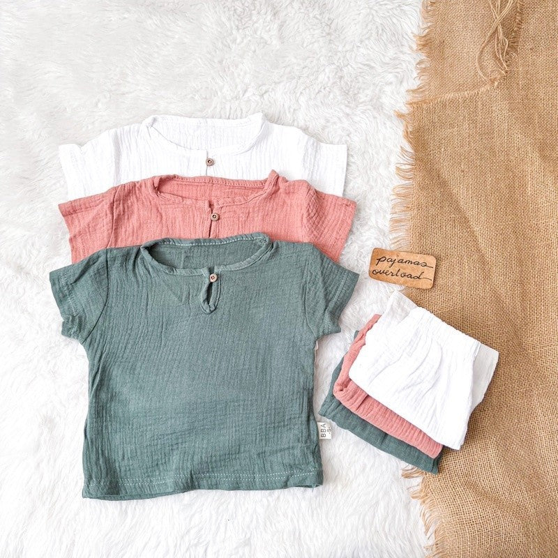 BRODY KIDS | double gauze shortsleeves + shorts summer set | PJOKIDS