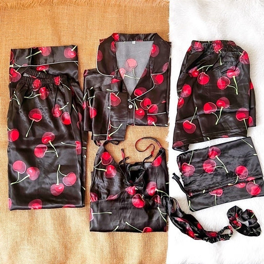 PREMIUM 7in1 SET | satin silk longsleeves + pants sleepwear pajama set | PajamasOverload