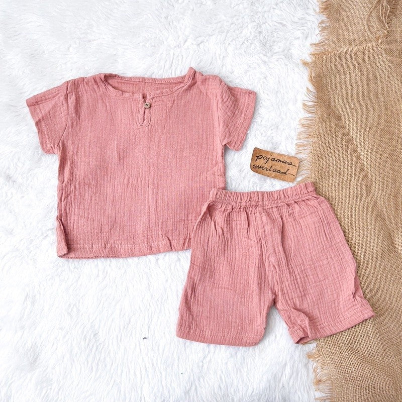 BRODY KIDS | double gauze shortsleeves + shorts summer set | PJOKIDS