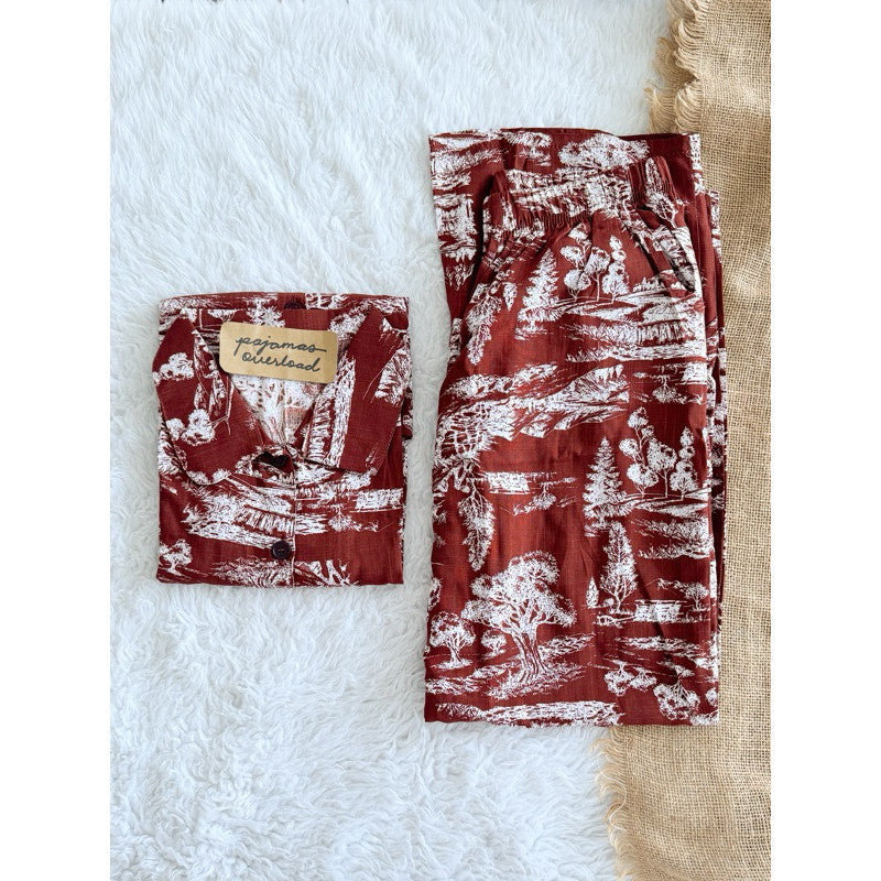 JULIANA PANTS | soft linen shortsleeves + pants buttondown set | PajamasOverload