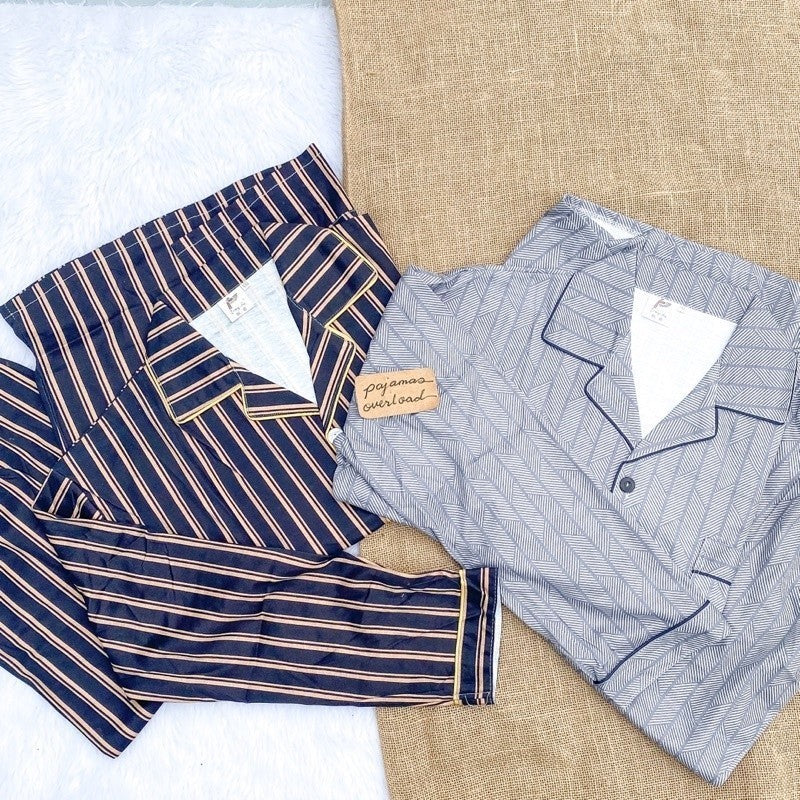 MIKE LONG SLEEVES | polycotton longsleeves top + pants pajama set for MEN | PajamasOverload