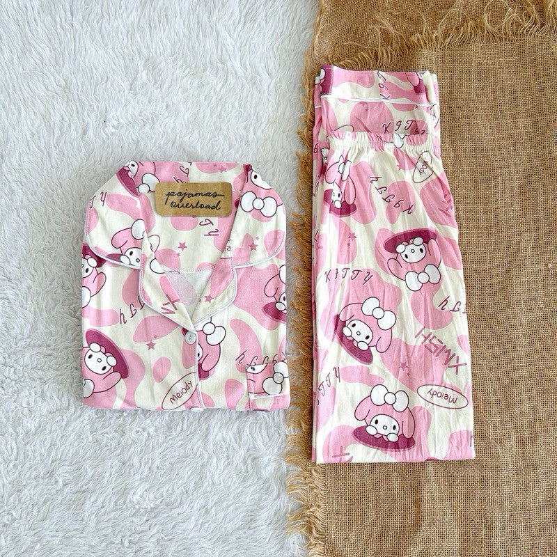 JOEY | polycotton shortsleeves top + pants sleepwear pajama set | PajamasOverload