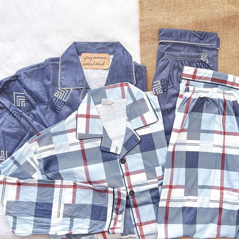 MIKE LONG SLEEVES | polycotton longsleeves top + pants pajama set for MEN | PajamasOverload