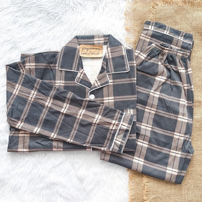 MIKE LONG SLEEVES | polycotton longsleeves top + pants pajama set for MEN | PajamasOverload