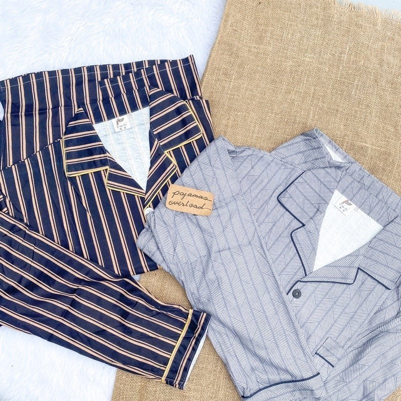 MIKE LONG SLEEVES | polycotton longsleeves top + pants pajama set for MEN | PajamasOverload