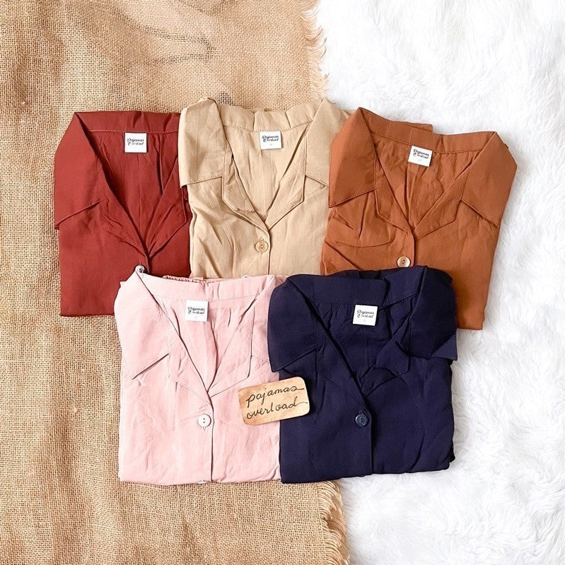 JOY | soft linen shortsleeves buttondown + shorts | PajamasOverload