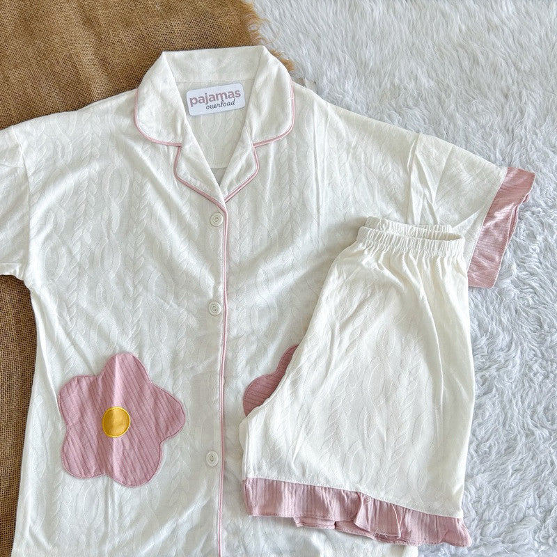 KITTY 2 | knitted shortsleeves + shorts sleepwear pajama set | PajamasOverload