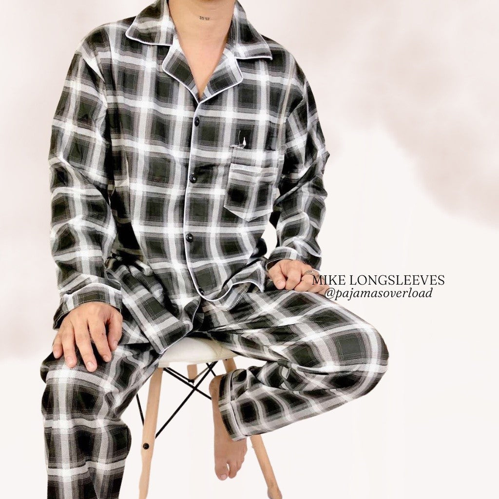 MIKE LONG SLEEVES | polycotton longsleeves top + pants pajama set for MEN | PajamasOverload