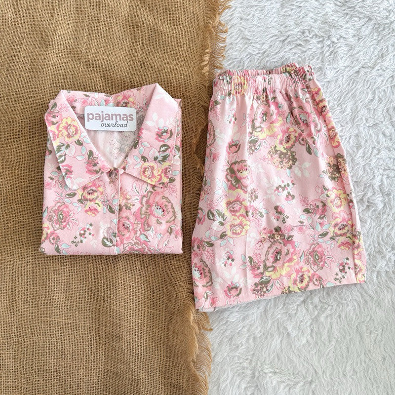 JULIANA | koreanwoven/twill shortsleeves + shorts buttondown set | PajamasOverload