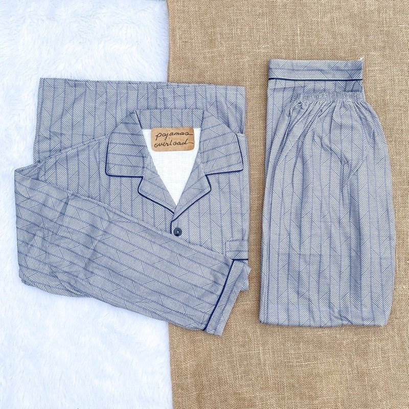 MIKE LONG SLEEVES | polycotton longsleeves top + pants pajama set for MEN | PajamasOverload