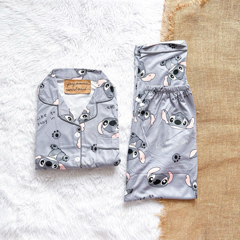 JOEY | polycotton shortsleeves top + pants sleepwear pajama set | PajamasOverload