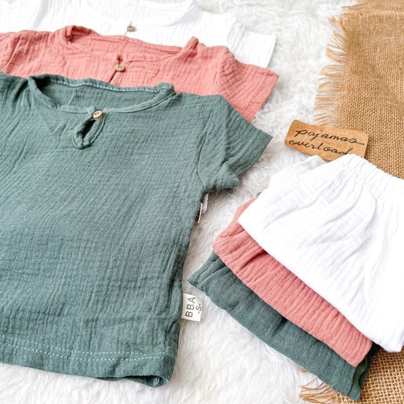 BRODY KIDS | double gauze shortsleeves + shorts summer set | PJOKIDS