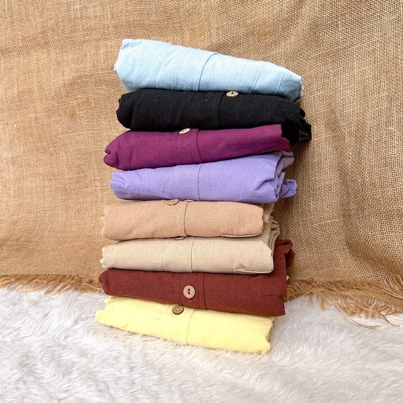 REI SET | cotton linen longsleeves oversized top + shorts loungewear set | PajamasOverload