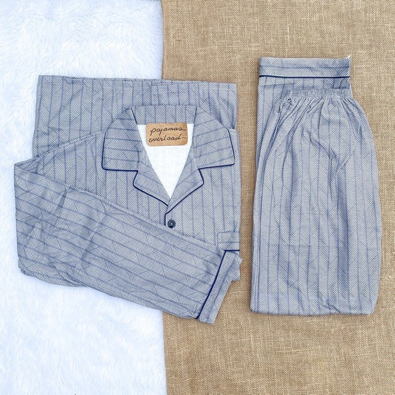 MIKE LONG SLEEVES | polycotton longsleeves top + pants pajama set for MEN | PajamasOverload