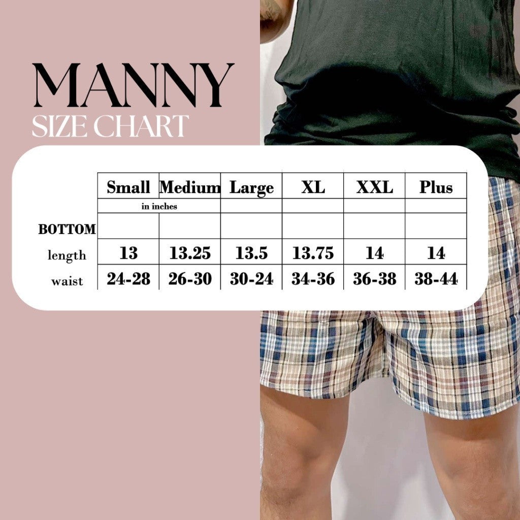 MANNY PLUS SIZE | cotton woven boxers for men | PajamasOverload