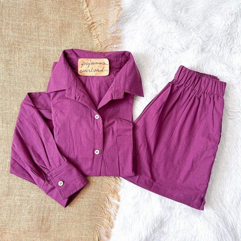 REI SET | cotton linen longsleeves oversized top + shorts loungewear set | PajamasOverload