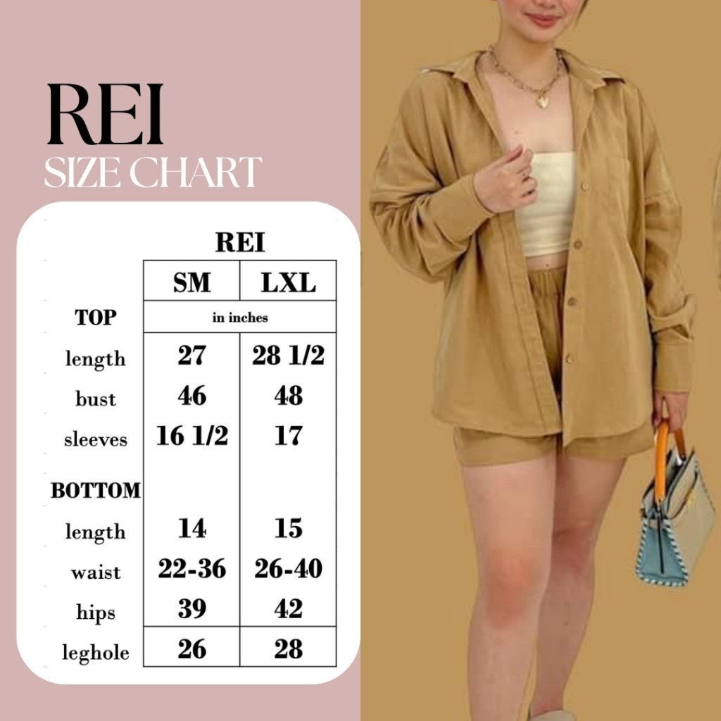 REI SET | cotton linen longsleeves oversized top + shorts loungewear set | PajamasOverload