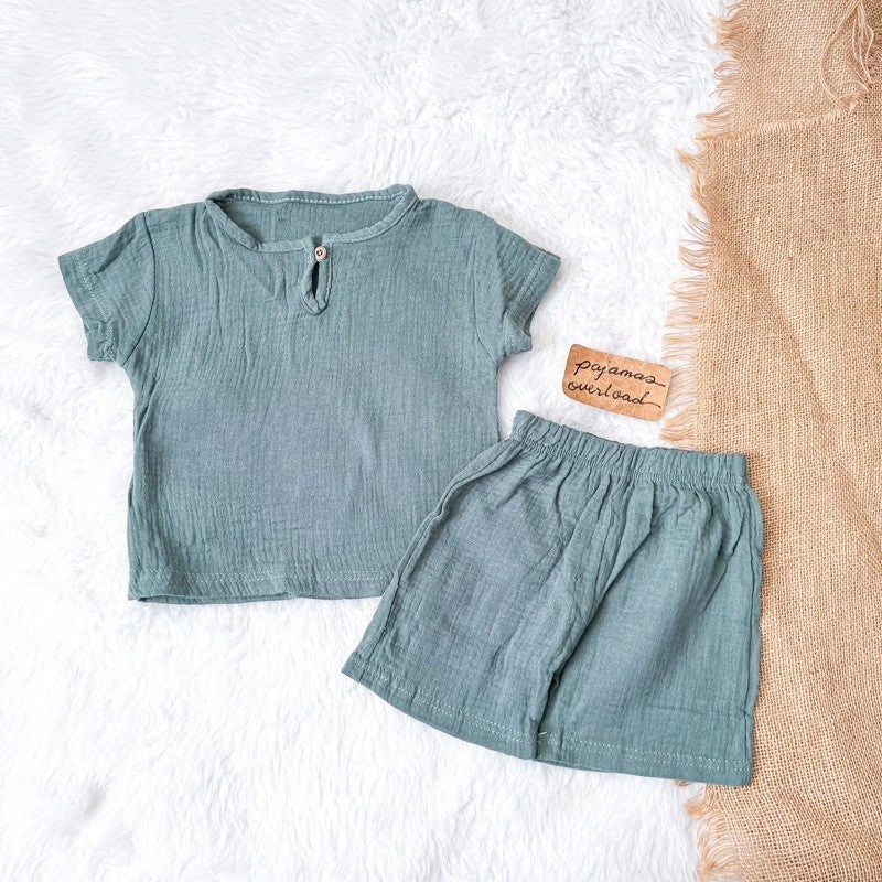 BRODY KIDS | double gauze shortsleeves + shorts summer set | PJOKIDS