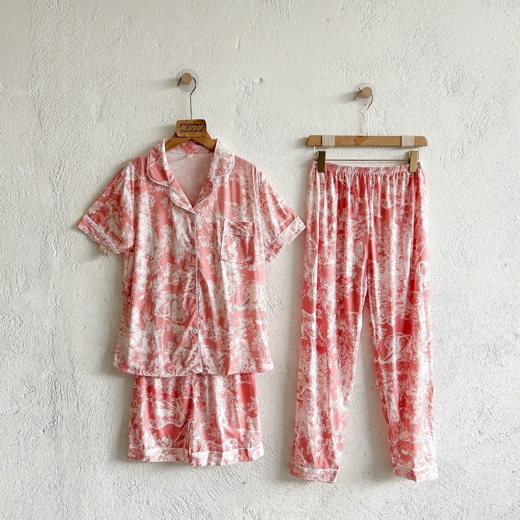 Marshall | polycotton  — 3in1 Short Sleeve Top & Garterized Pants & Shorts | PajamasOverload