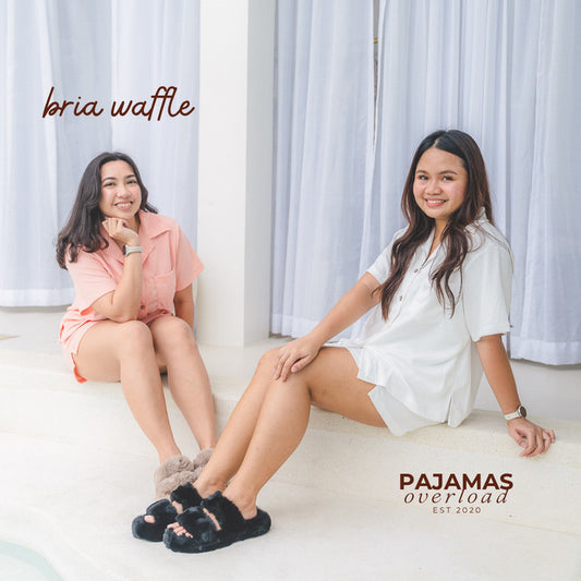 BRIA WAFFLE | waffle knit shortsleeves top + shorts loungewear set | PajamasOverload