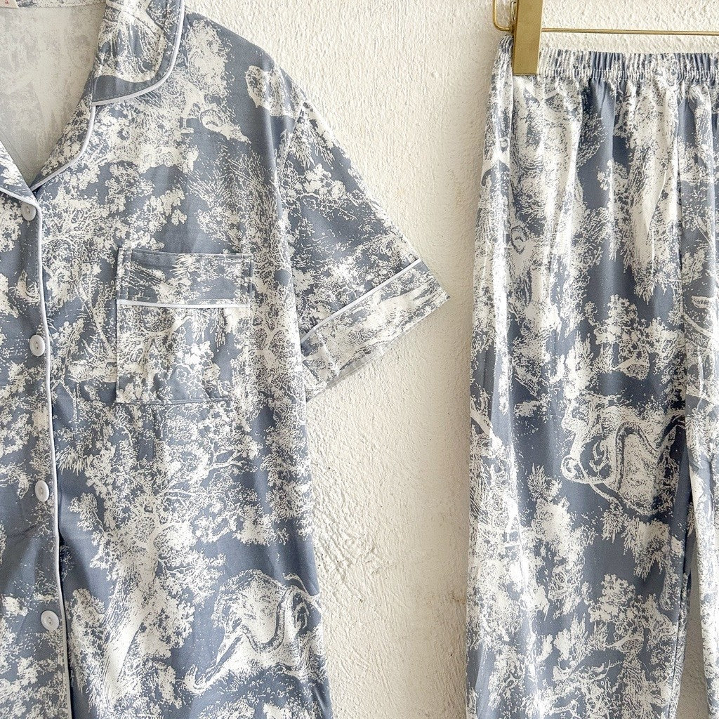 Marshall | polycotton  — 3in1 Short Sleeve Top & Garterized Pants & Shorts | PajamasOverload