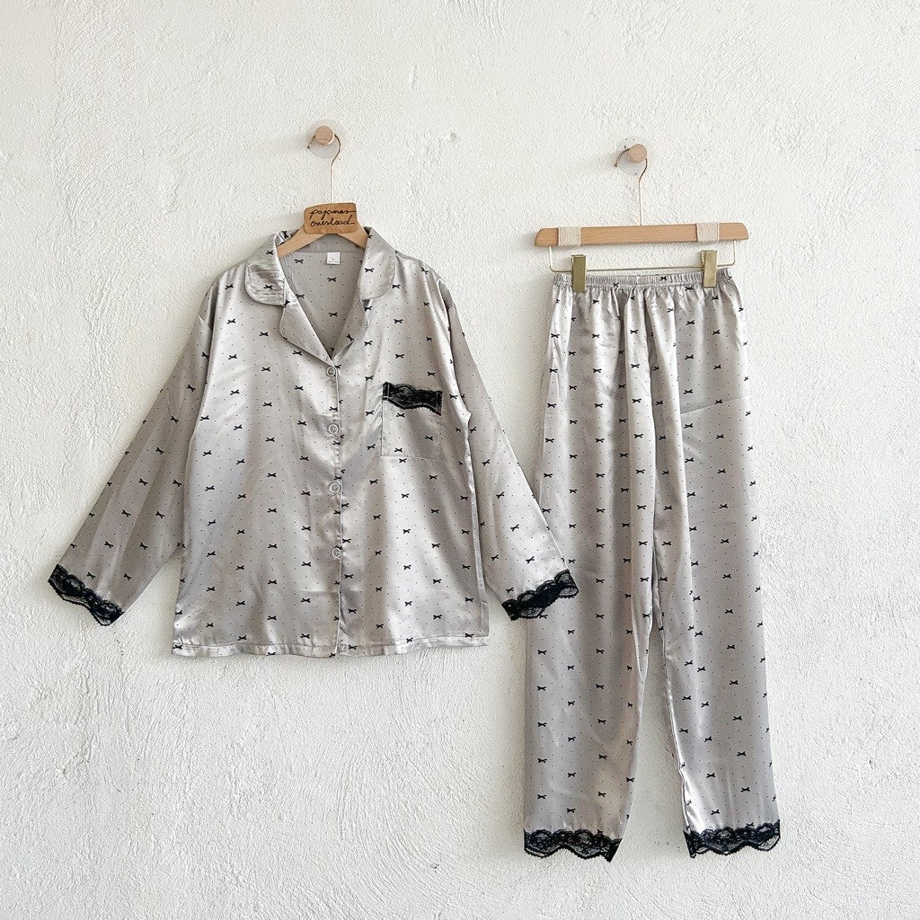INA | satin longsleeves + pants sleepwear pajama set | PajamasOverload