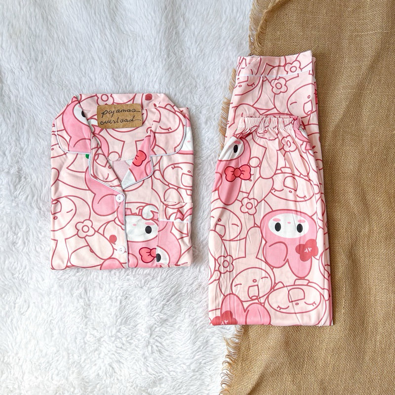 JOEY | polycotton shortsleeves top + pants sleepwear pajama set | PajamasOverload