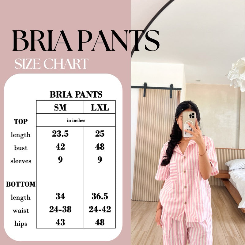 BRIA PANTS | premium linen shortsleeves top + pants loungewear set | PajamasOverload