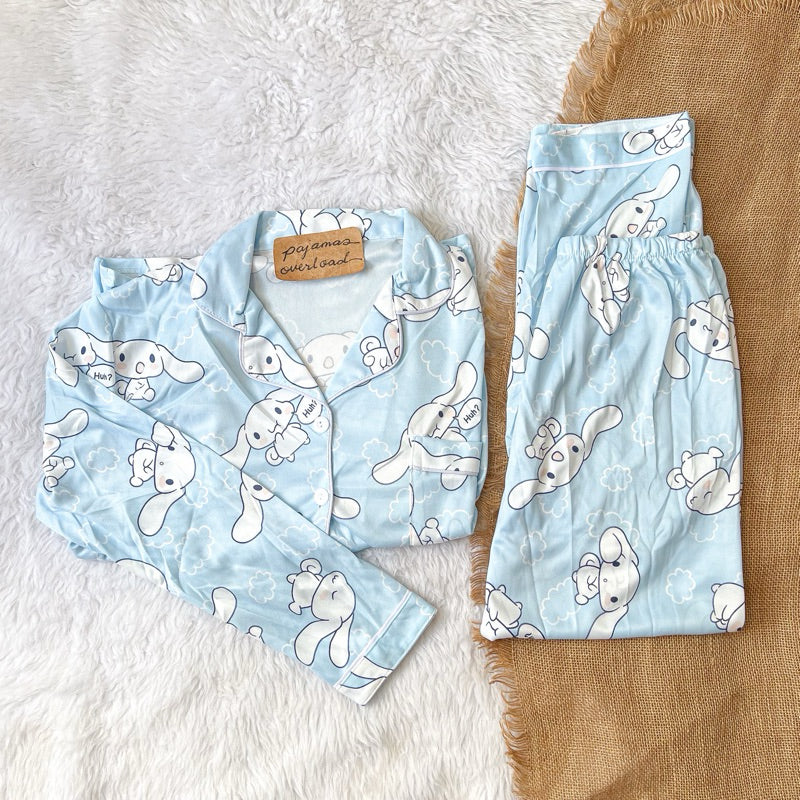 ROSS | polyester cotton long sleeves + pants sleepwear set | PajamasOverload