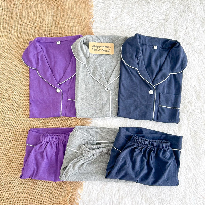 ZEUS PLAIN | cotton jersey shortsleeves top + shorts sleepwear pajama set | PajamasOverload