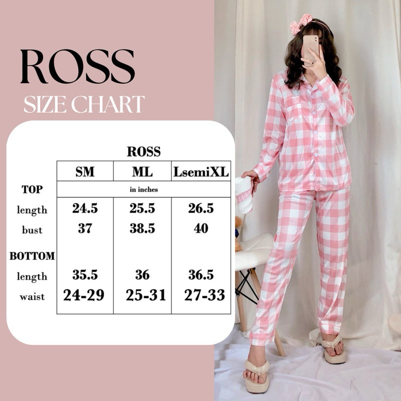 ROSS | polyester cotton long sleeves + pants sleepwear set | PajamasOverload