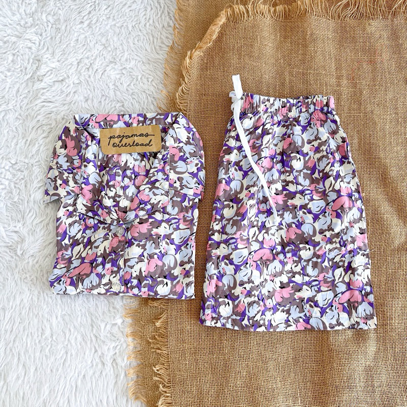 JOY LIMITED PRINT | challis/softlinen shortsleeves + shorts sleepwear pajama set | PajamasOverload