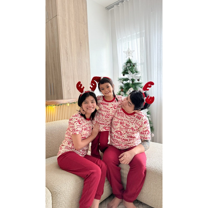 CHRISTMAS FAMILY SET | cotton waffle/jersey shirt + pants sleepwear pajama set | PajamasOverload