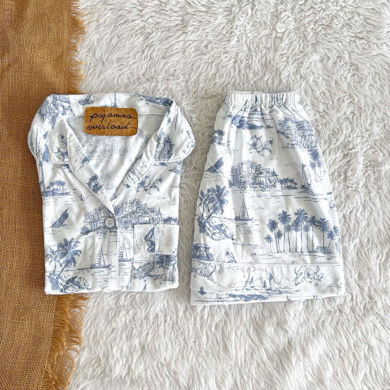 ZEUS | cotton jersey shortsleeves + shorts sleepwear pajama set | PajamasOverload