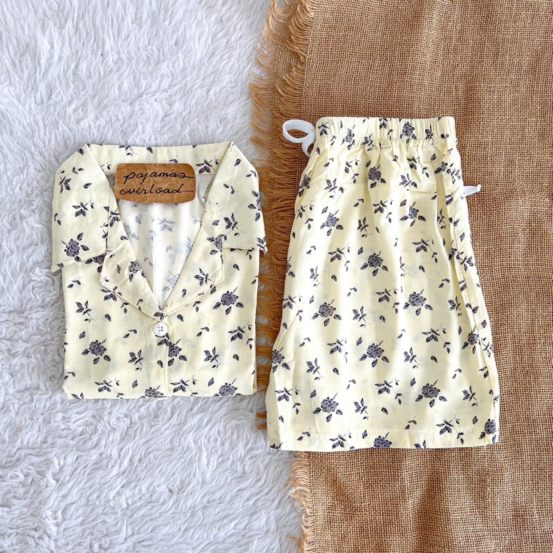 JOY LIMITED PRINT | challis/softlinen shortsleeves + shorts sleepwear pajama set | PajamasOverload