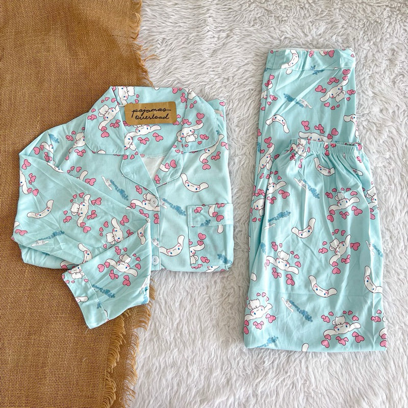 ROSS | polyester cotton long sleeves + pants sleepwear set | PajamasOverload