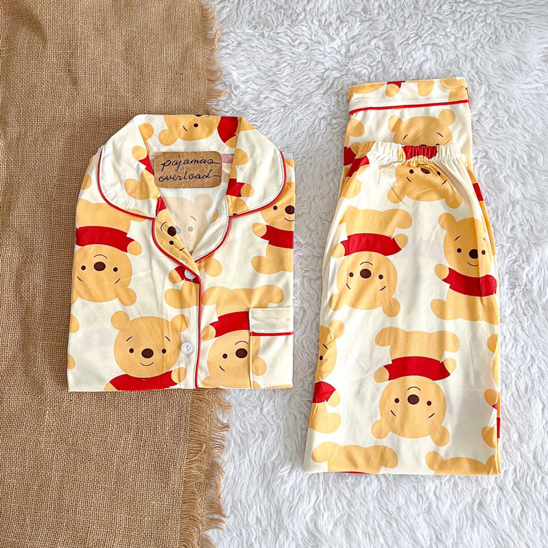 JOEY | polycotton shortsleeves + pants sleepwear pajama set | PajamasOverload