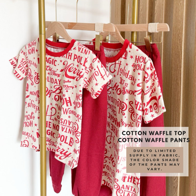 CHRISTMAS FAMILY SET | cotton waffle/jersey shirt + pants sleepwear pajama set | PajamasOverload