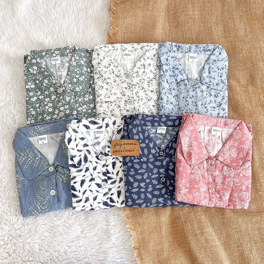 JULIANA | soft linen shortsleeves + shorts buttondown set | PajamasOverload