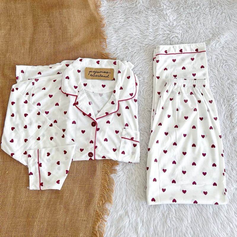 ROSS | polyester cotton long sleeves + pants sleepwear set | PajamasOverload