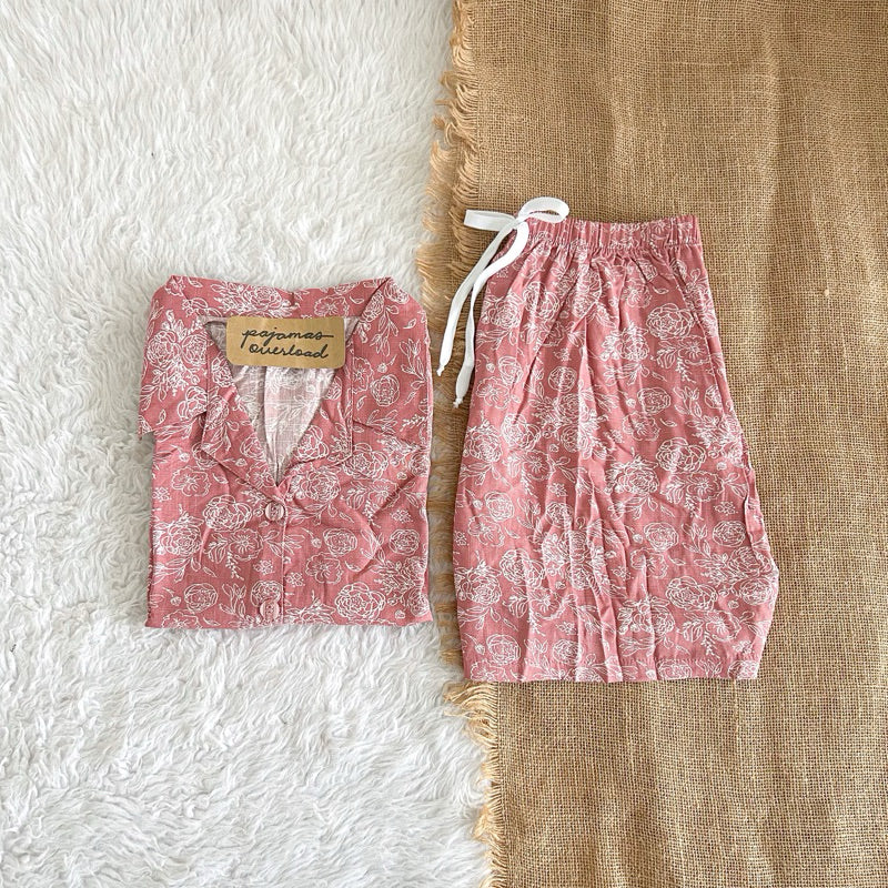 JOY LIMITED PRINT | challis/softlinen shortsleeves + shorts sleepwear pajama set | PajamasOverload