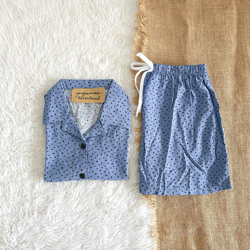 JOY LIMITED PRINT | challis/softlinen shortsleeves + shorts sleepwear pajama set | PajamasOverload