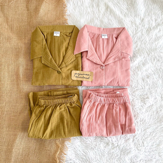 JOY PREMIUMGAUZE | double gauze shortsleeves + shorts sleepwear loungewear set | PajamasOverload