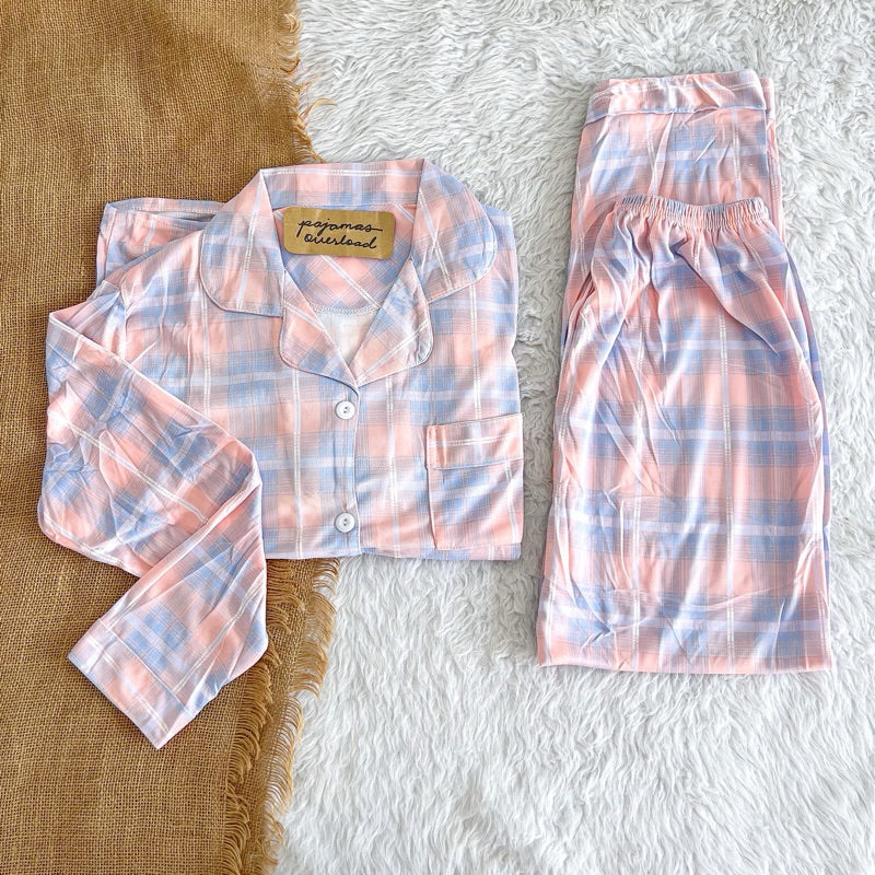 ROSS | polyester cotton long sleeves + pants sleepwear set | PajamasOverload