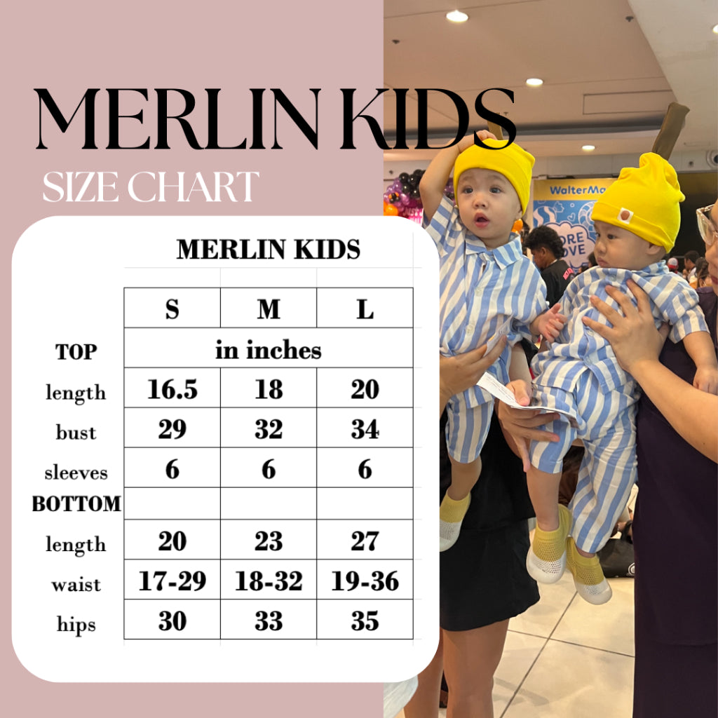 MERLIN FAMILY | challis/soft linen shortsleeves + pants sleepwear set for kids | PajamasOverload