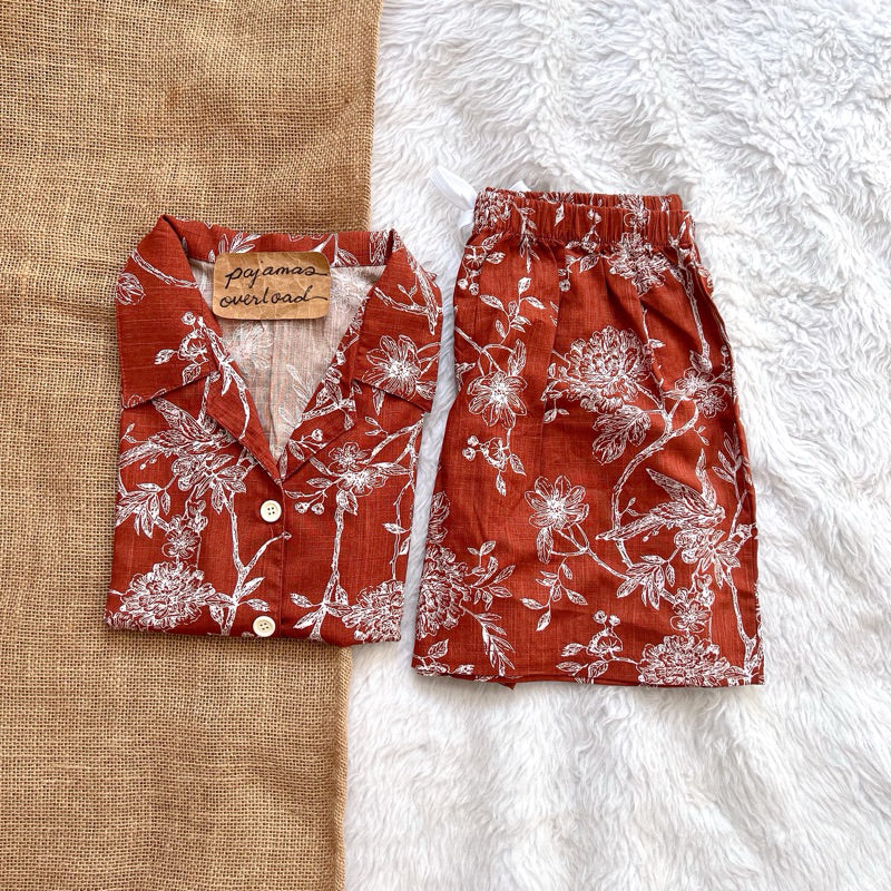 JOY LIMITED PRINT | challis/softlinen shortsleeves + shorts sleepwear pajama set | PajamasOverload