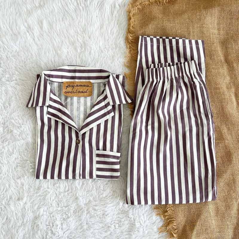 BRIA PANTS | premium linen shortsleeves top + pants loungewear set | PajamasOverload