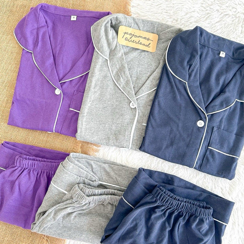 ZEUS PLAIN | cotton jersey shortsleeves top + shorts sleepwear pajama set | PajamasOverload