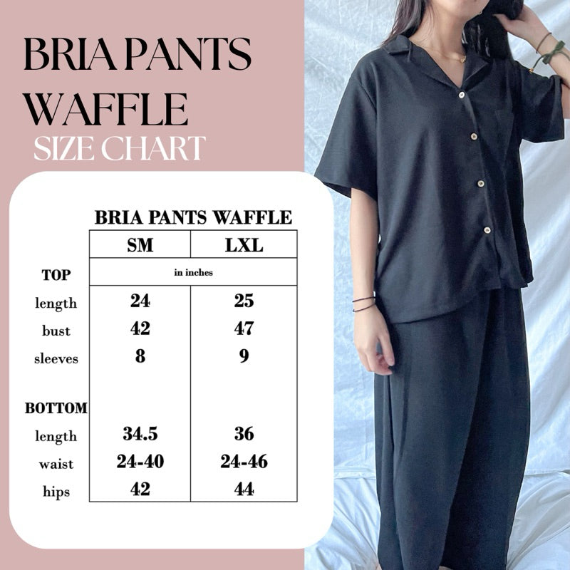 BRIA WAFFLE WIDELEG | waffle knit shortsleeves + wideleg pants loungewear set | PajamasOverload